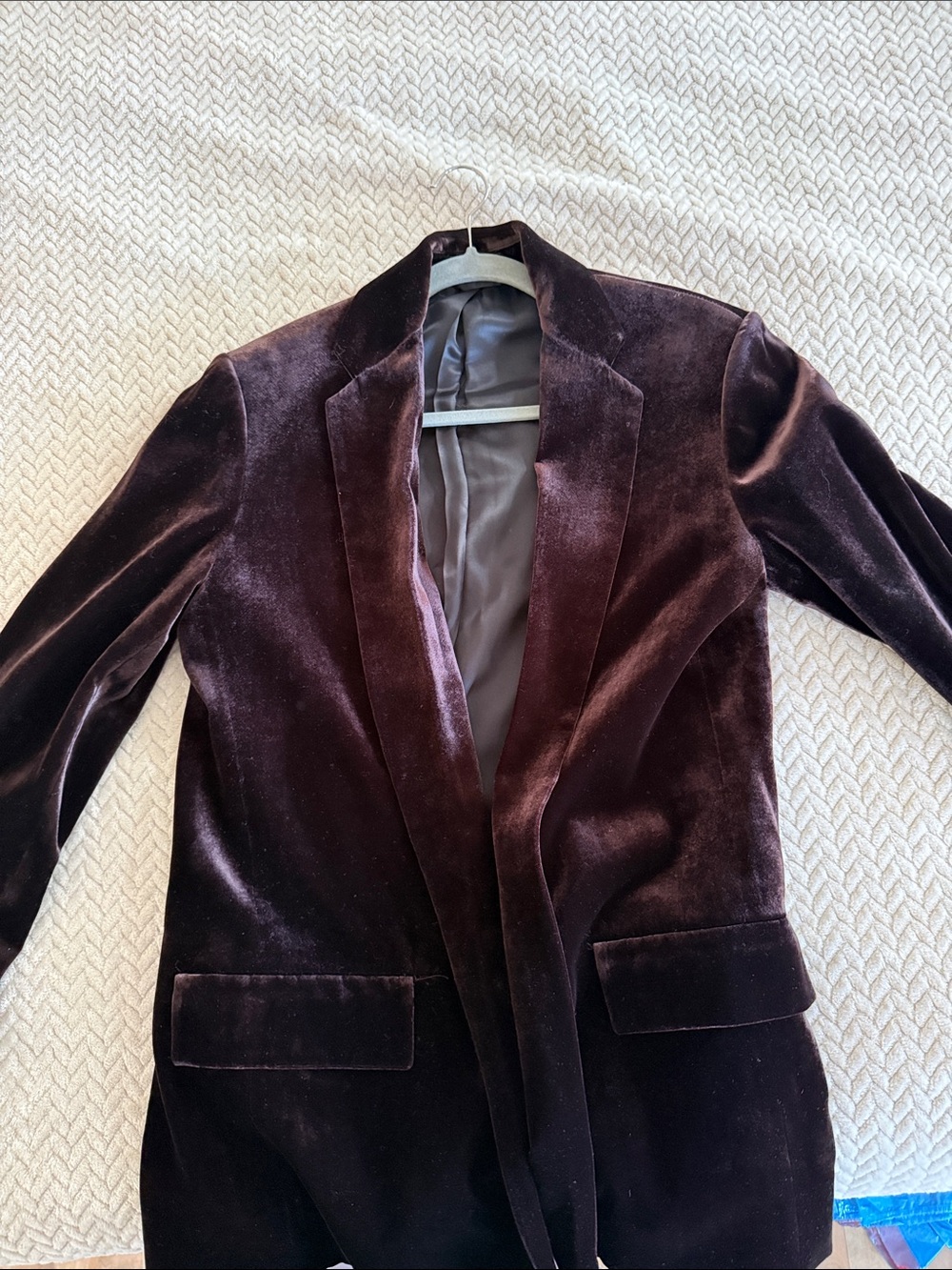 COS Women's Velvet Blazer Jacket in Deep Plum